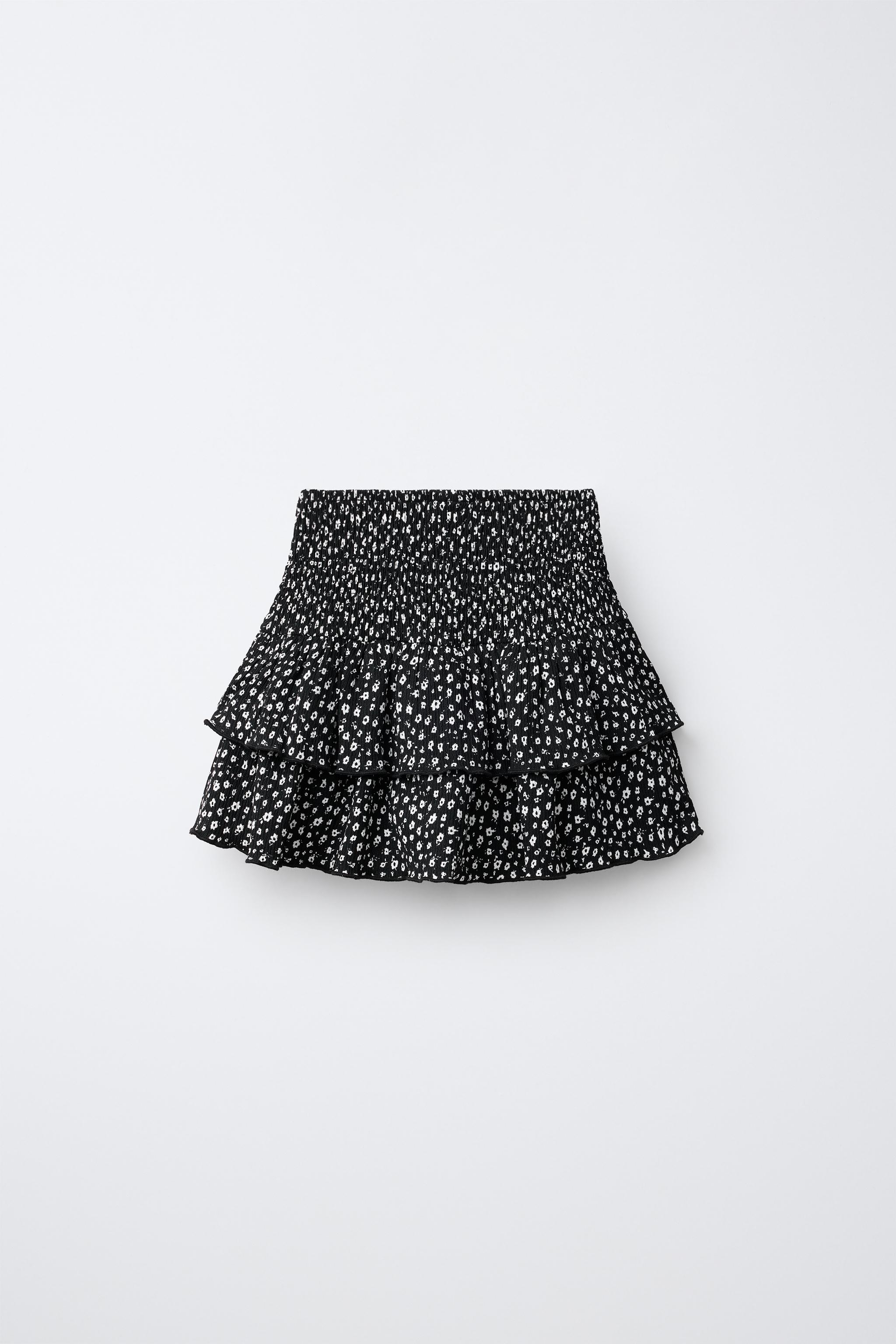 PRINTED RUFFLE SKIRT